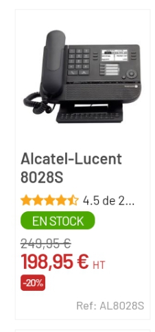 Image principale de Vente des téléphones fixes Alcatel Lucent 8028S