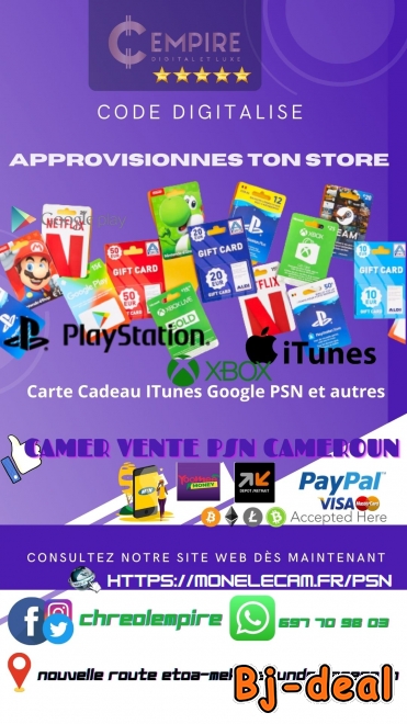 Image principale de CODE PSN NETFLIX GOOGLEPLAY APPLE STORE YDE
