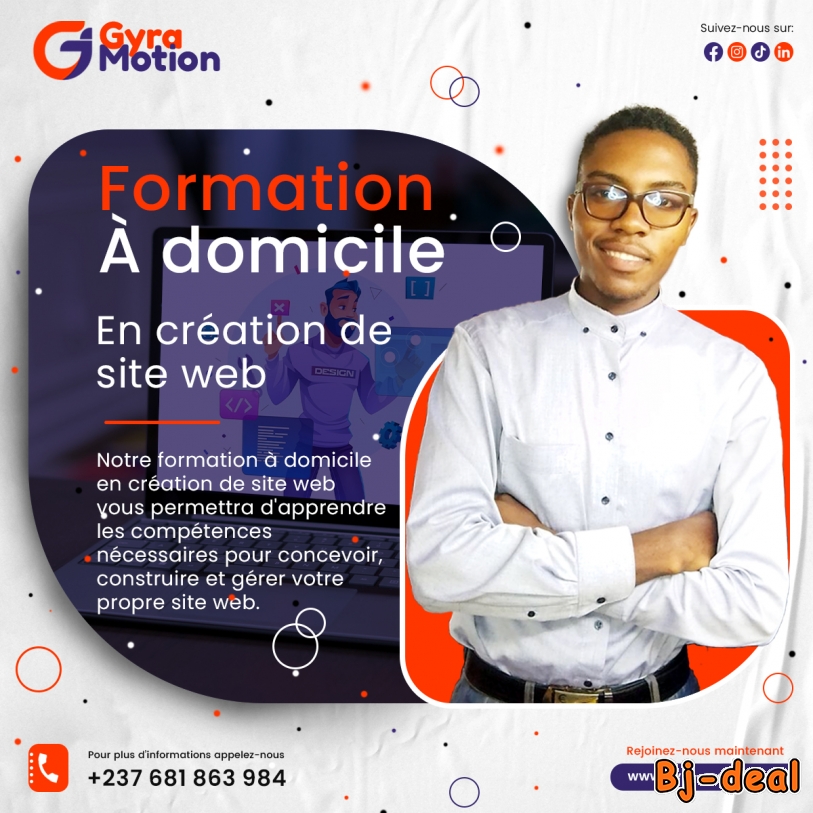 Image principale de Formation à domicile en création de site web