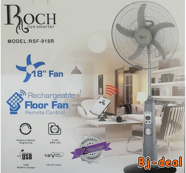 Image principale de Ventilateur rechargeable Roch avec lumière Led