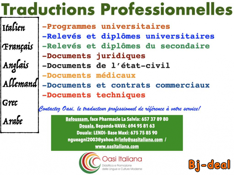 Image principale de TRADUCTIONS ASSERMENTEES  à OASI
