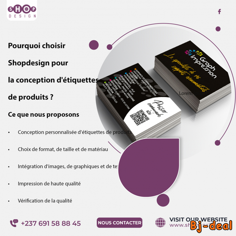 Image principale de Réalisation et impression de carte de visite