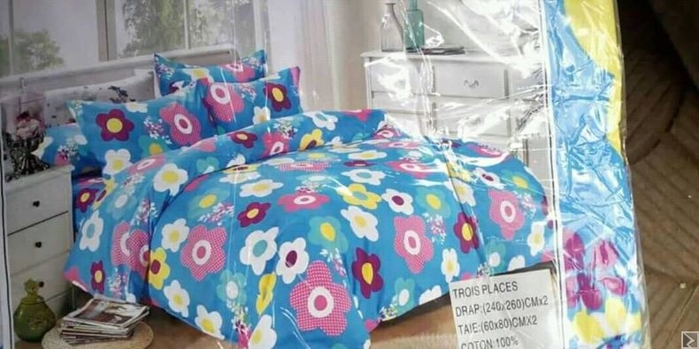 Image principale de Draps 100% coton trois places