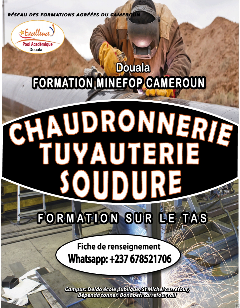 Main image of FORMATION PROFESSIONNELLE MINEFOP EN CHAUDRONNERIE TUYAUTERIE SOUDURE