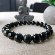 Image principale de Bracelet en Obsidienne noire