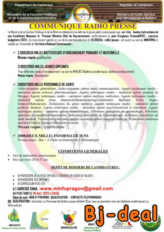 Image principale de Contractualisation de 10000 jeunes