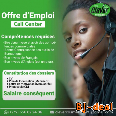Image principale de Offre Emploi Fille Call Center