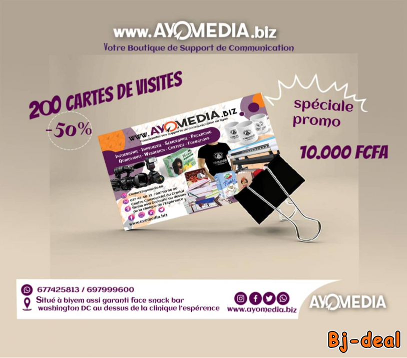 Main image of AYOMEDIA A CASSE LES PRIX DES CARTES DE VISITES