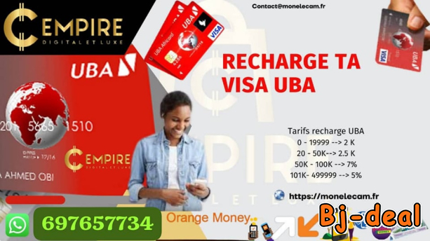 Image principale de Recharge carte UBA Achat  coupons TRANSCASH PCS