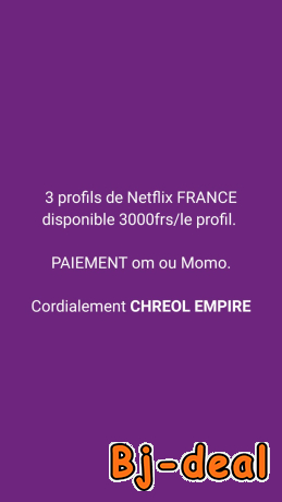 Image principale de Achete ton profil netflix chreol empire