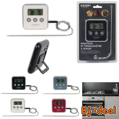 Image principale de Thermomètre à Sonde Minuteur Acier Inoxydable