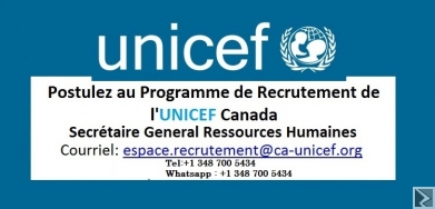 Image principale de PROGRAMME DE RECRUTEMENT UNICEF