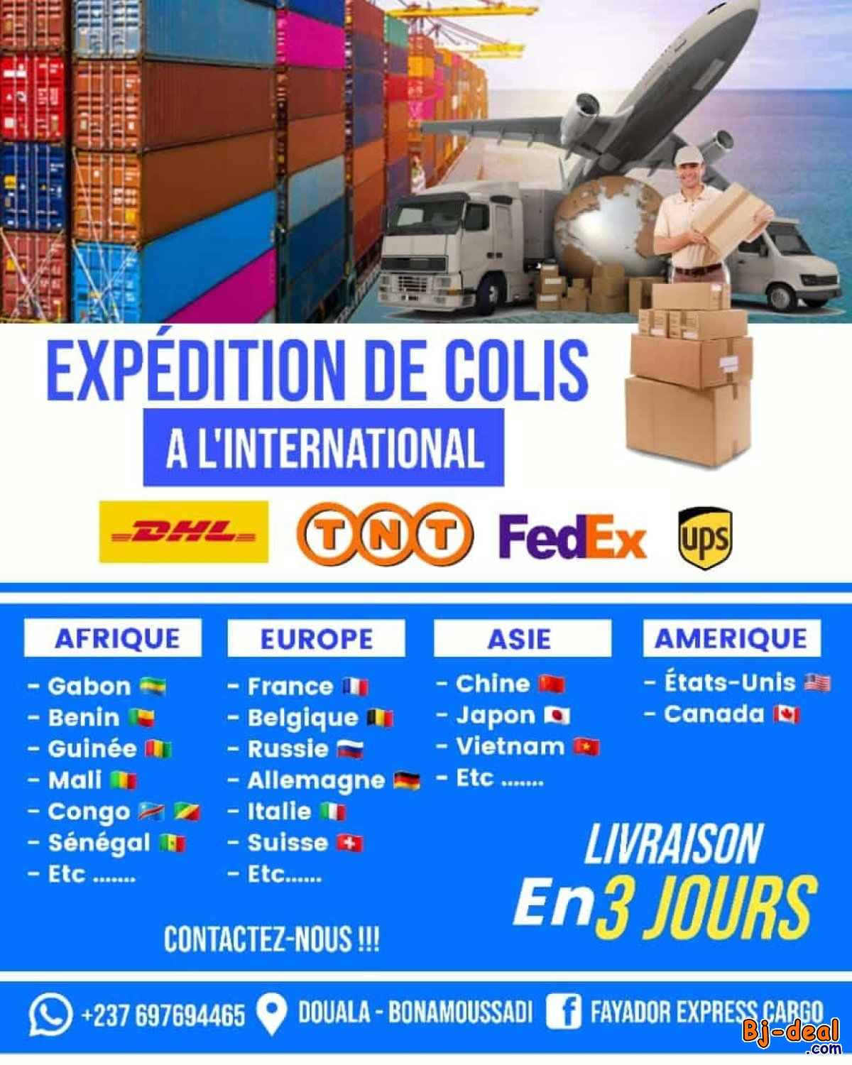 Image principale de Expédition de colis dans le monde