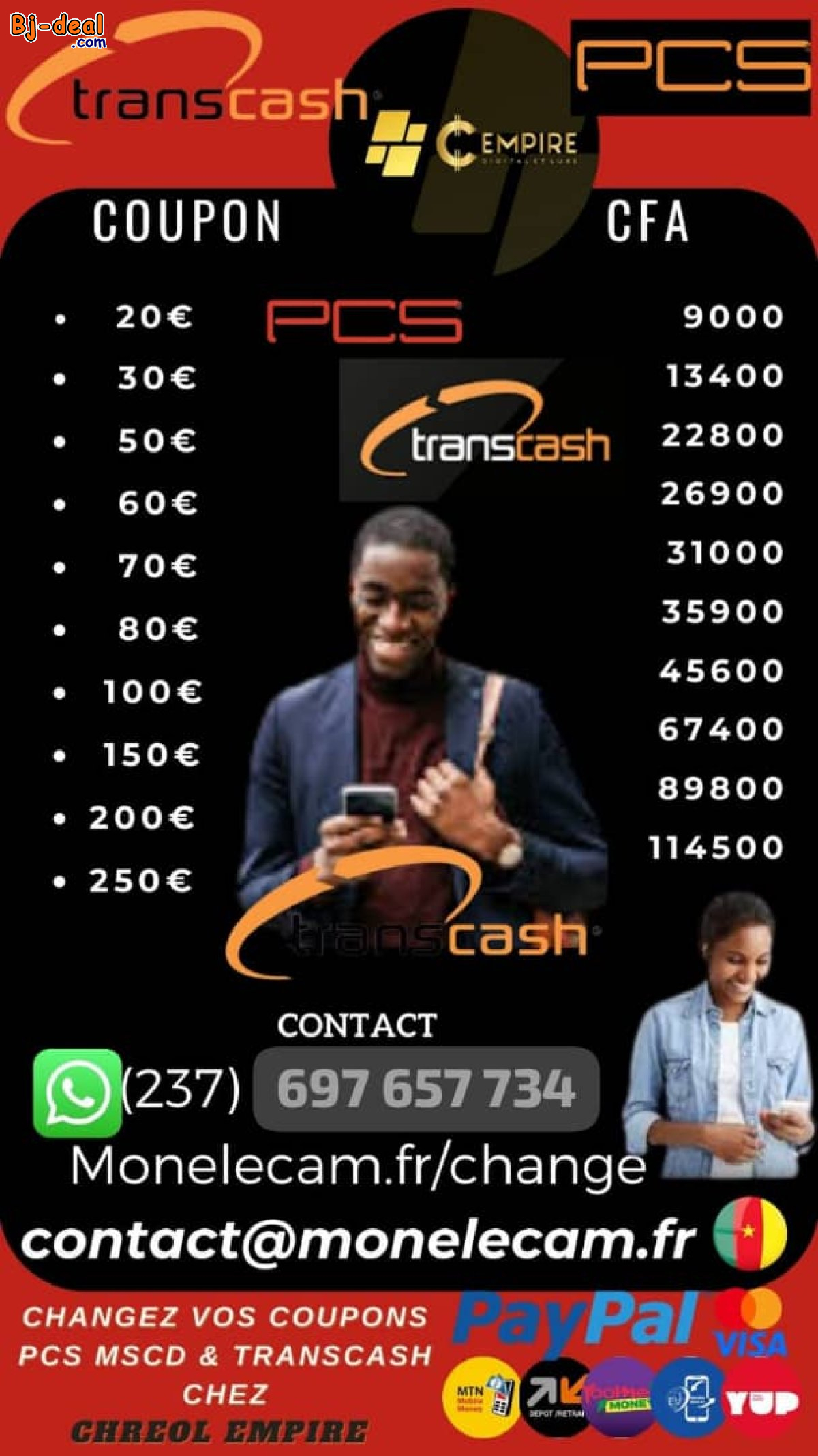 Main image of Dechargez vos coupons TRANSCASH et PCS MASTERCARD Chreol Empire
