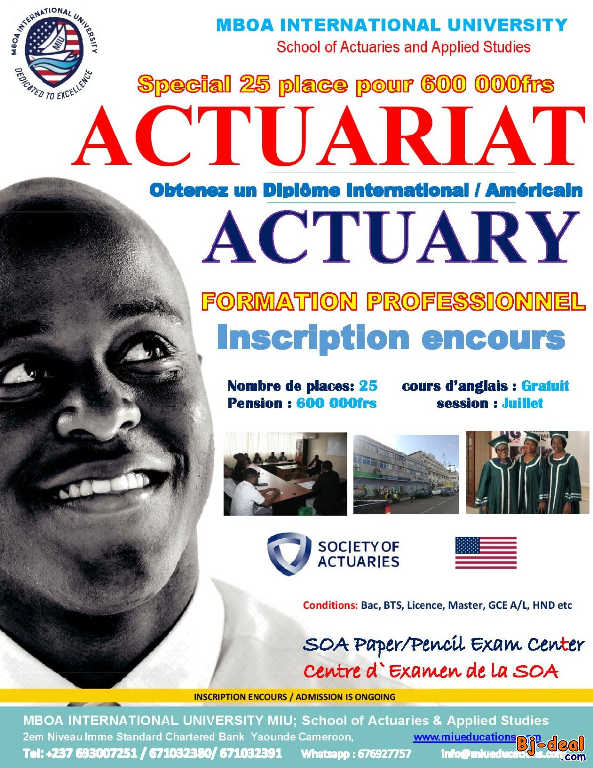 Main image of Recruitment de 25 Etudiant pour une formation en Actuariat SOA-USA
