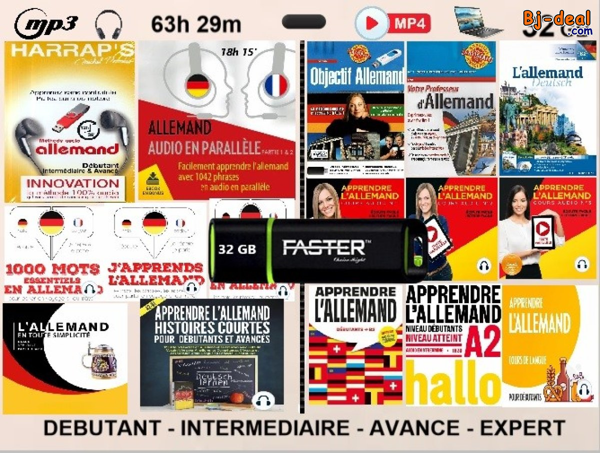 Image principale de Clé usb 32 gb - faster - pack cours d&amp;#039;allemand  + de 62 heures