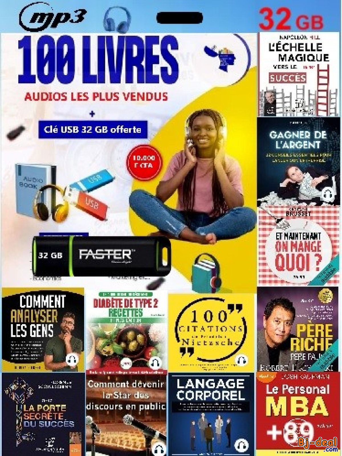 Image principale de Clé USB 32 GB - Pack de 100 livre audible dev. personnel +de 500 heures