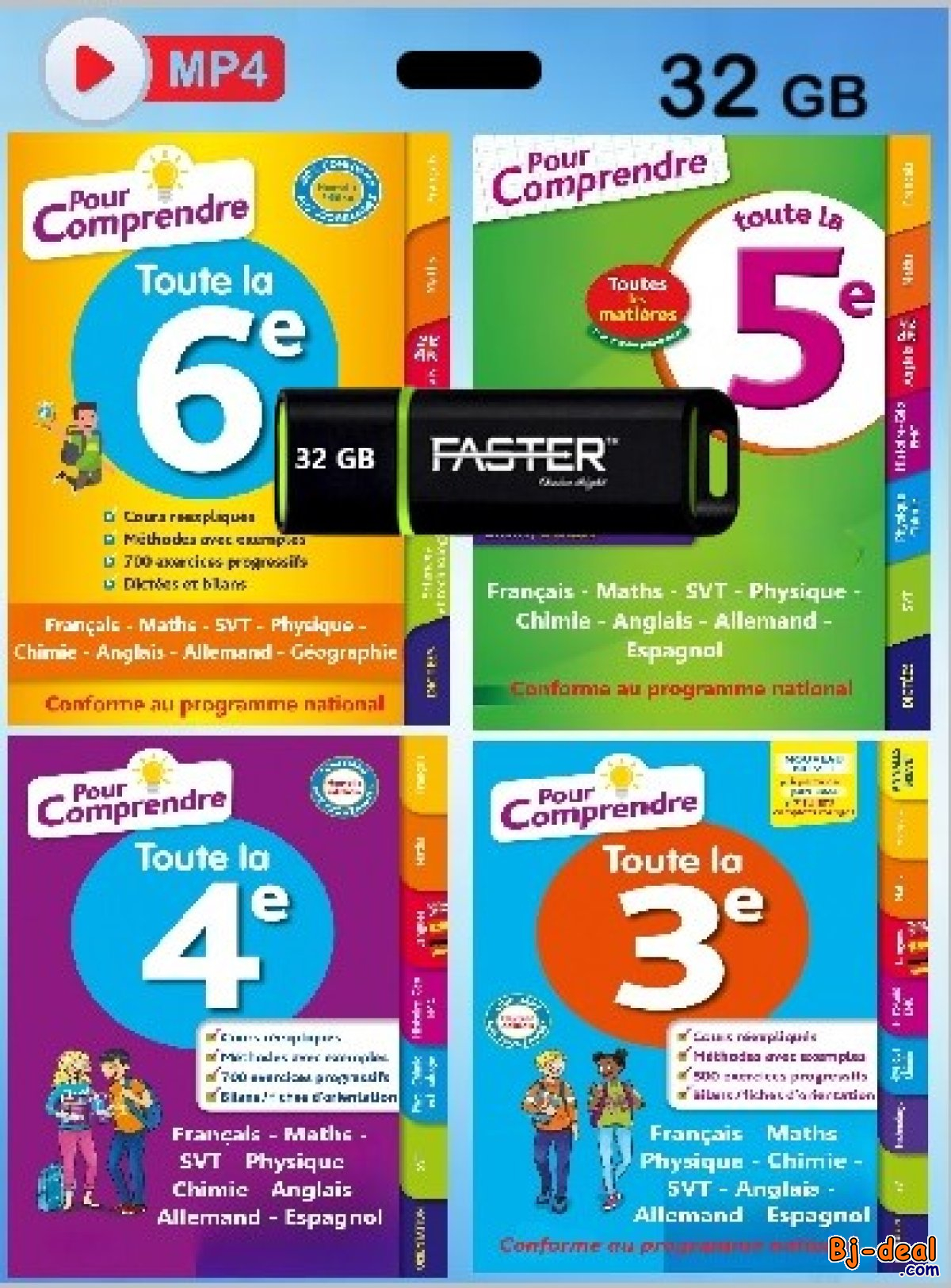 Image principale de Clé USB éducative 32 Gb - Tout comprendre au collège +de 132 heures