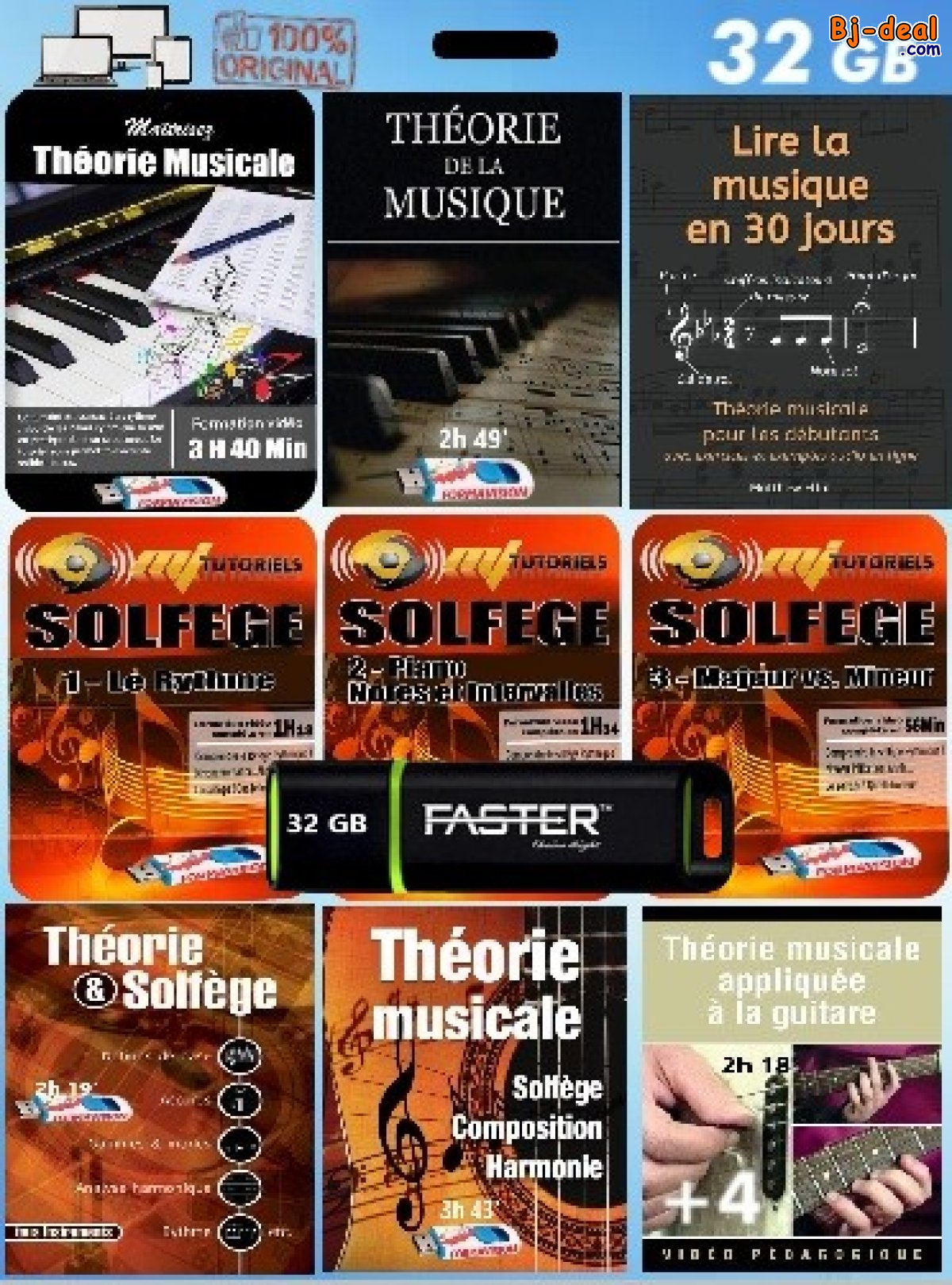 Image principale de Clé USB didactique 32 gb - Pack cours de piano +de 36 heures