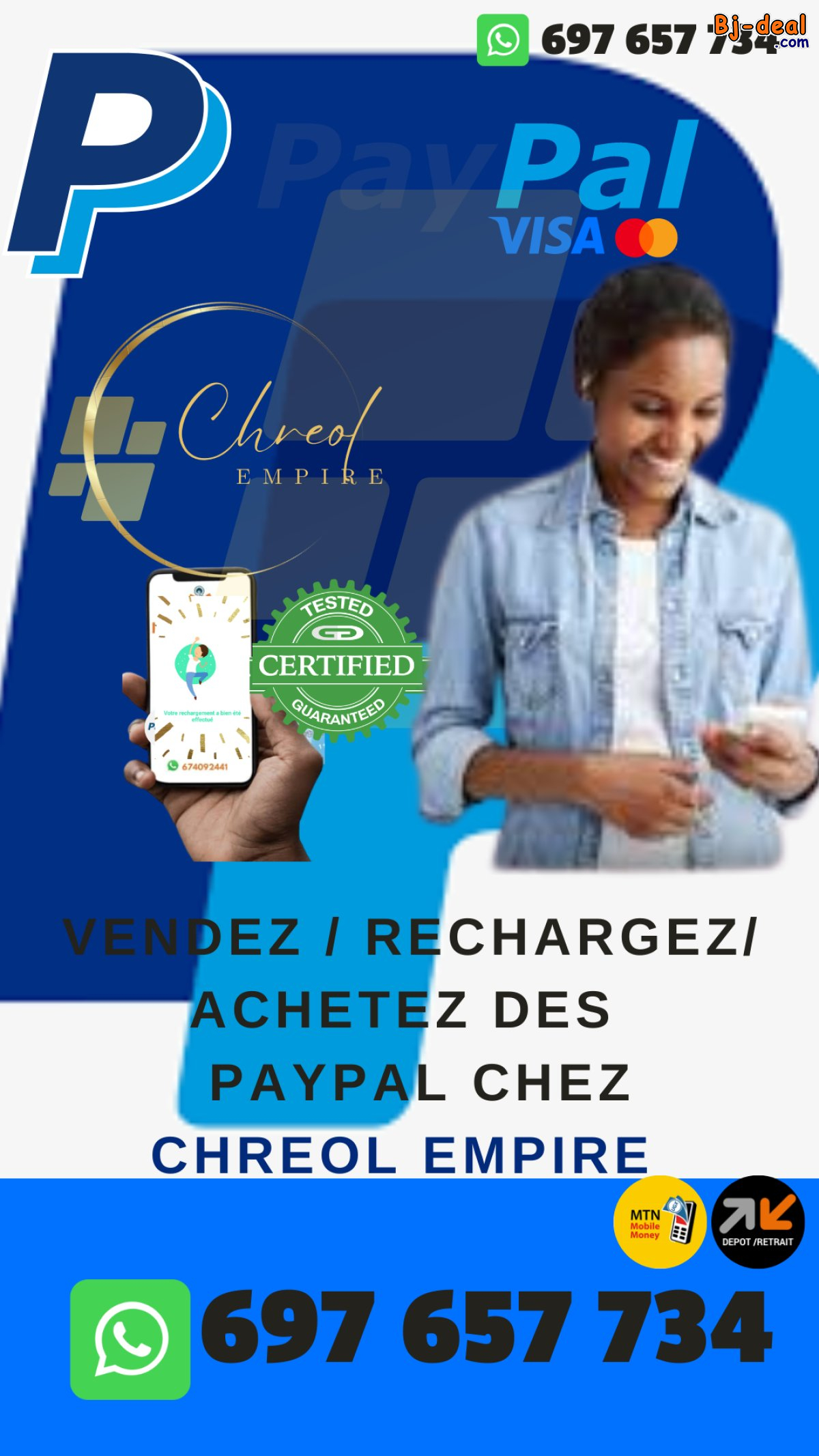 Image principale de Rechargez Achetez Vendez Changer Paypal chez Chreol Empire