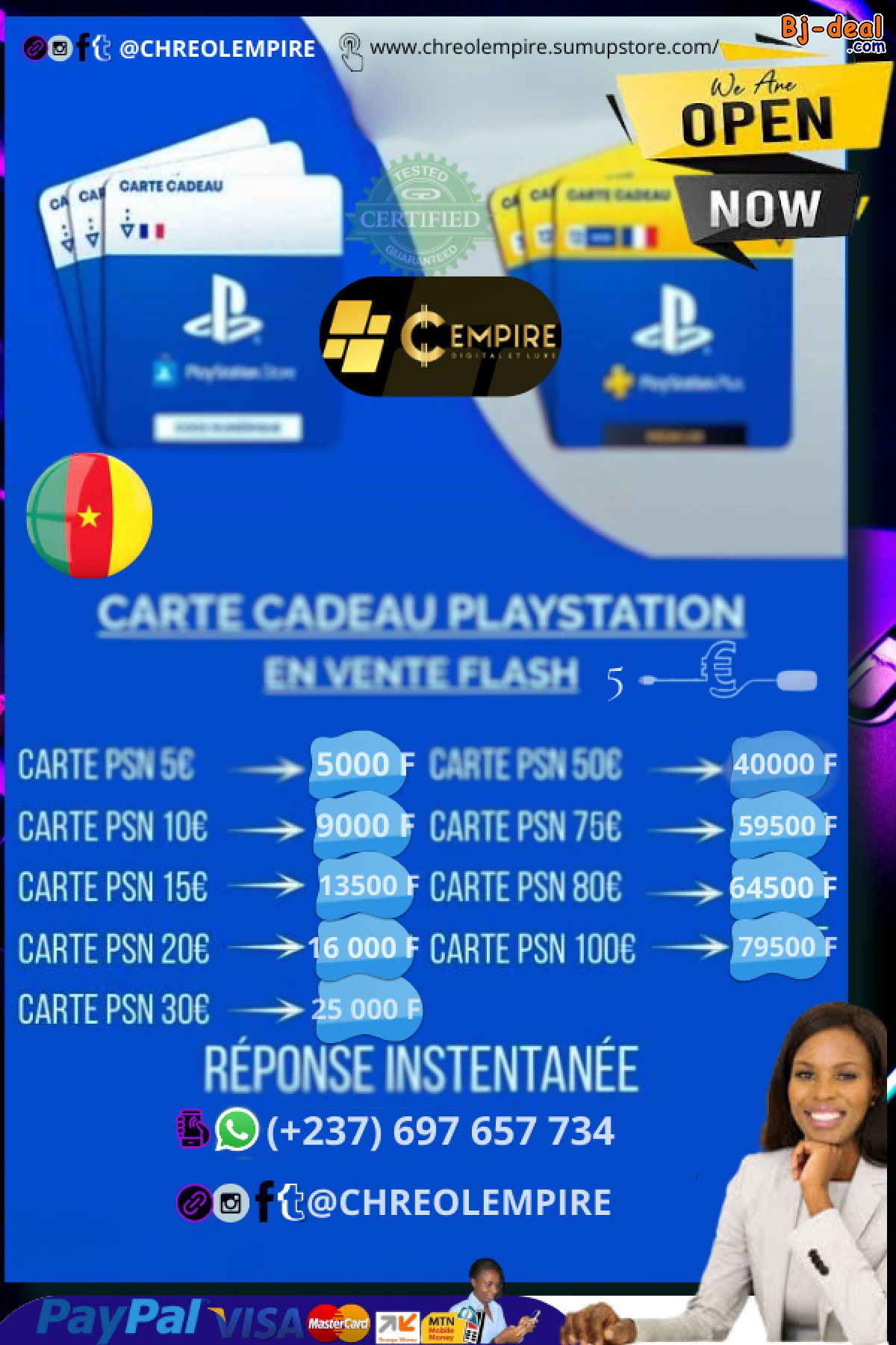Main image of Achetez Vendez Changer Rechargez PSN chez Chreol Empire