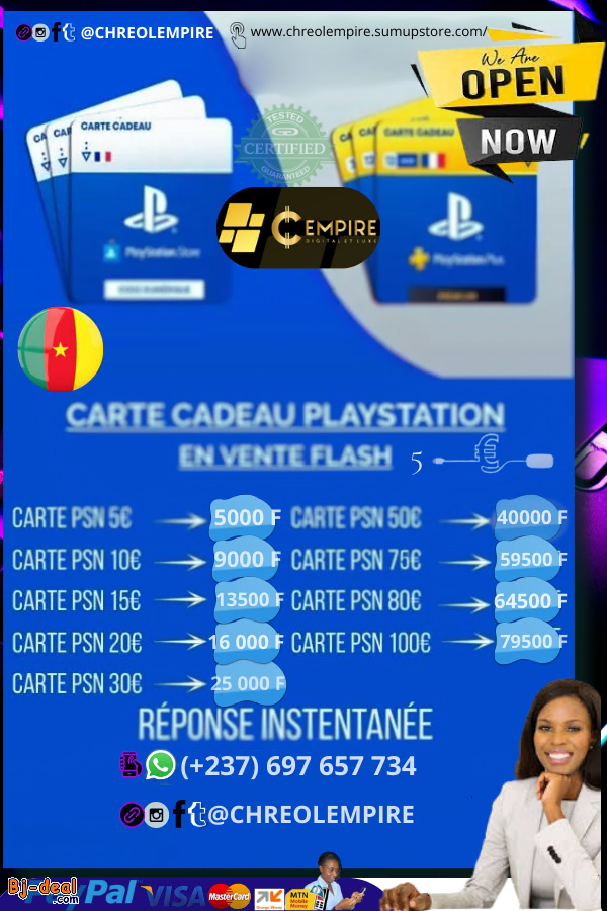 Image principale de solde crédité par une carte PSN peut être utilisé pour acheter tous les types de services