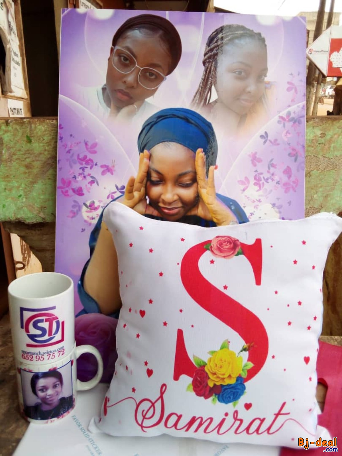 Image principale de coussin personnalisé cadeau original made in cameroun