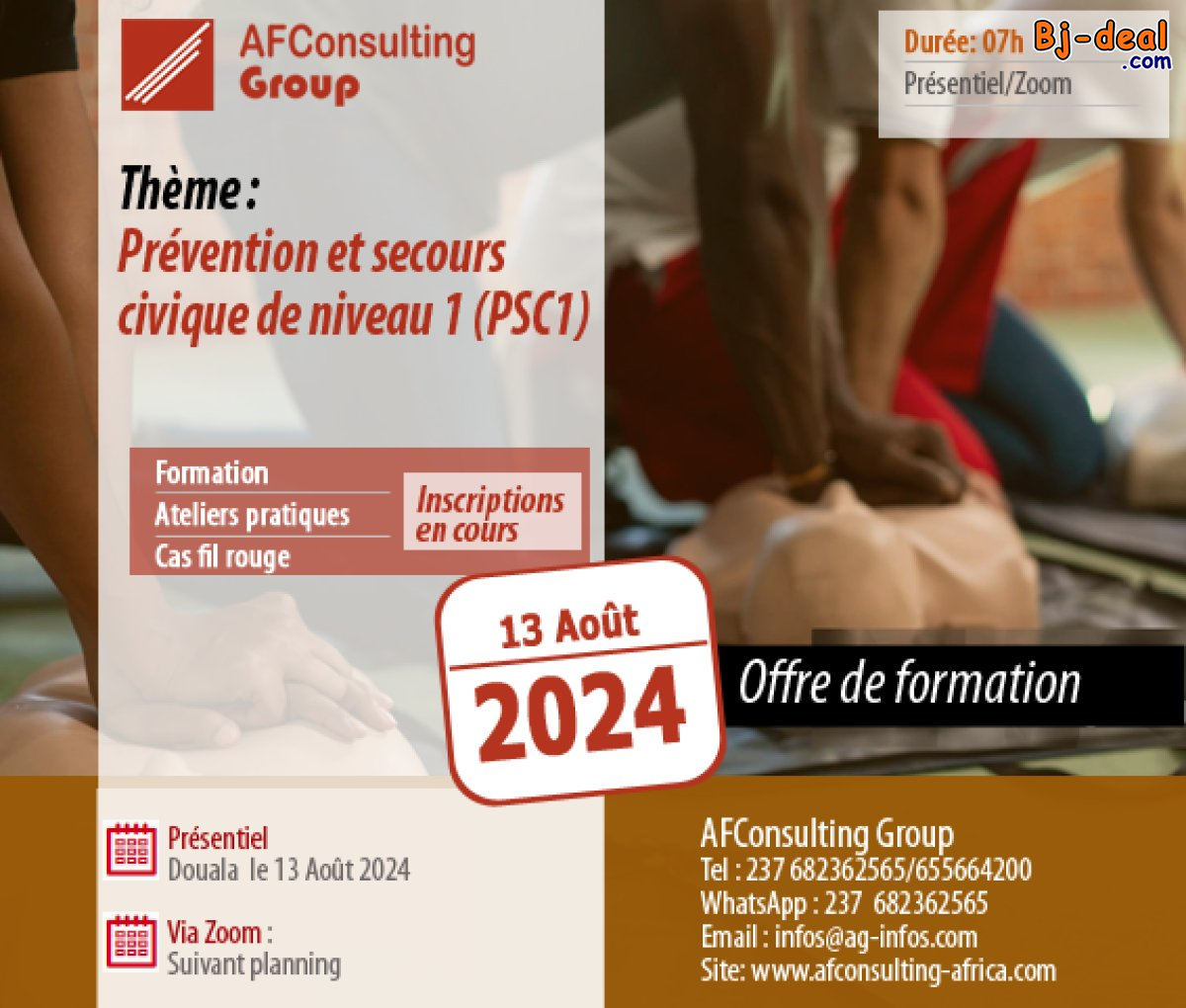 Image principale de Formation - Prévention et secours civique de niveau 1 (PSC1)