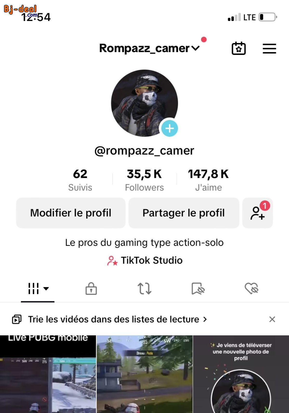 Main image of Compte TikTok à vendre 35 000 abonnés