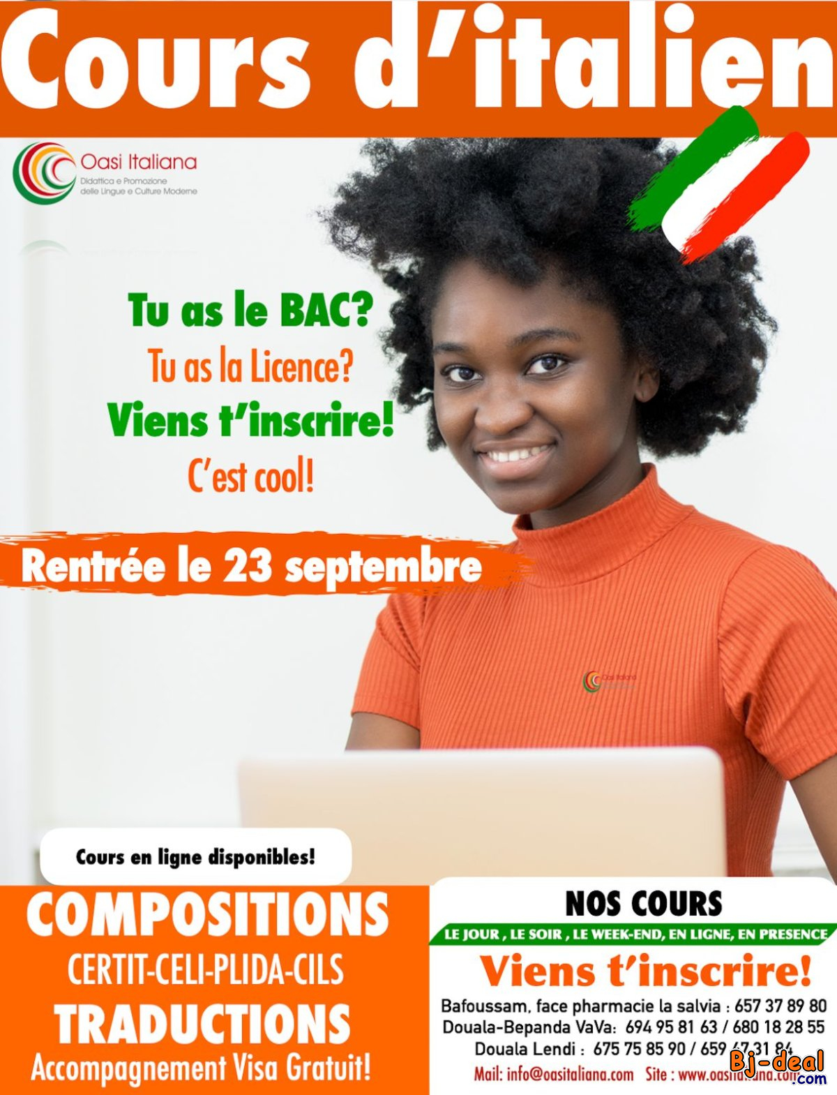 Image principale de BACCALAURÉAT ET LICENCE COURS D&amp;#039;ITALIEN DISPONIBLES