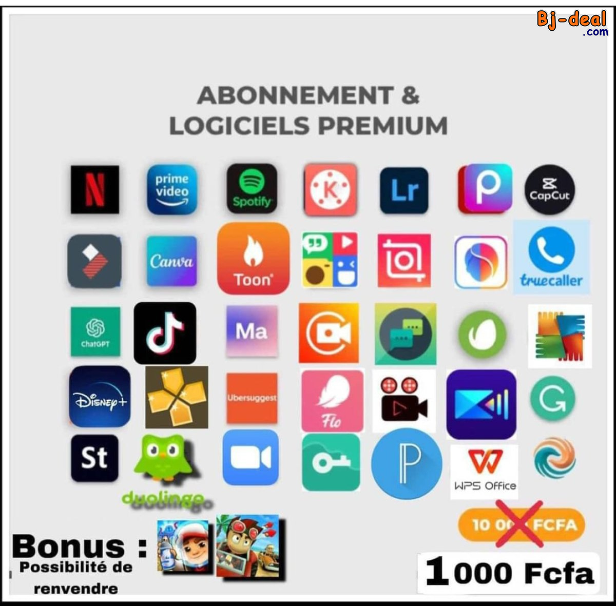 Image principale de UN ABONNEMENT À VIE DE TOUT CES APPLICATIONS