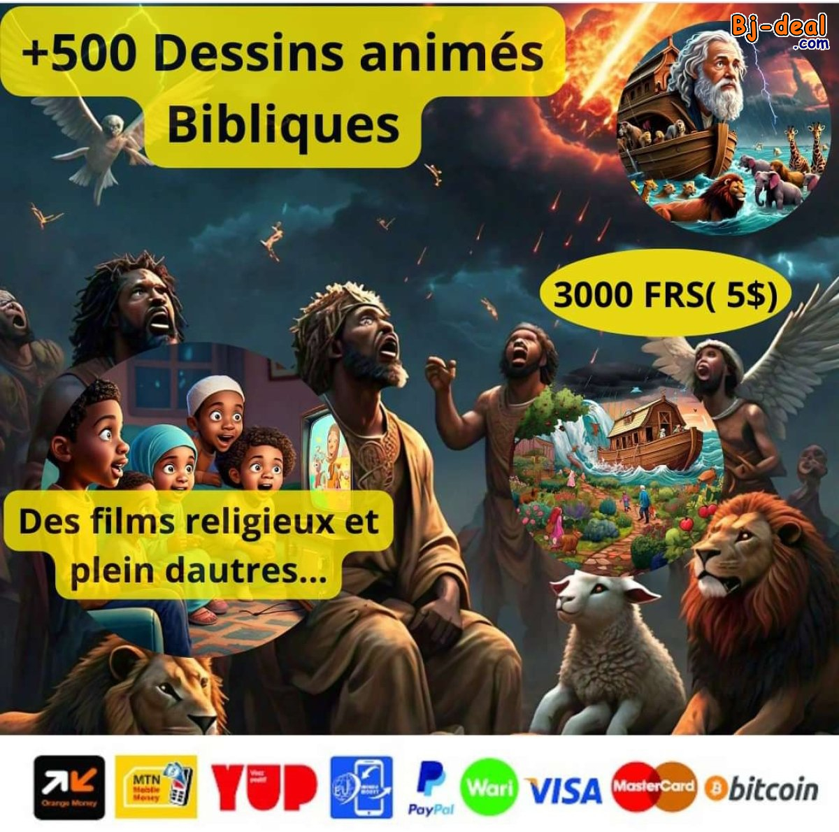 Image principale de Pack de 500 Vidéos de Dessins Animés Bibliques