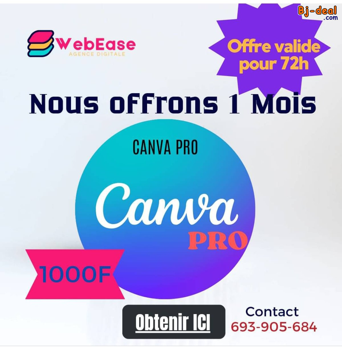 Image principale de COMPTE CANVA PRO AVEC FORMATION COMPLÈTE EN DESIGN, INFOGRAPHIE ET MONTAGE VIDÉO