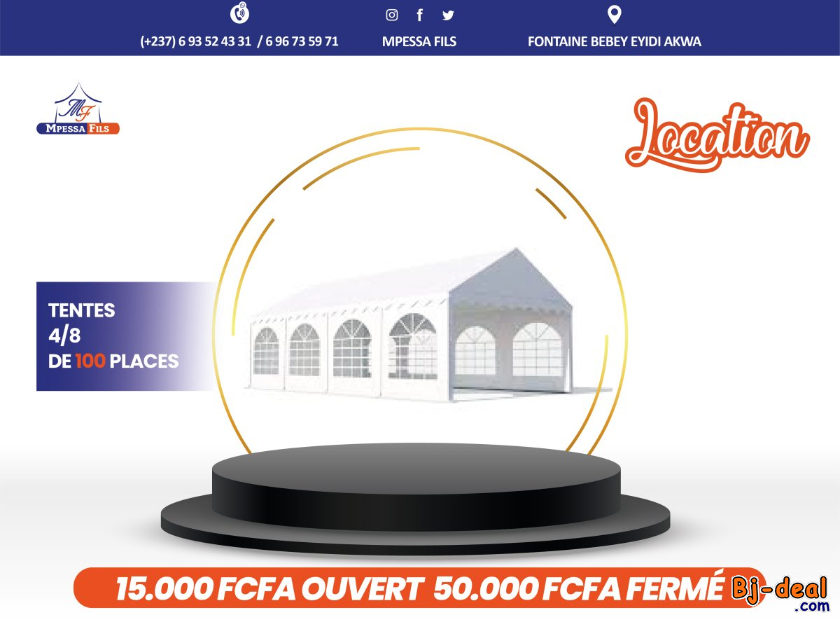 Image principale de Location tentes de 32 mètres carrés