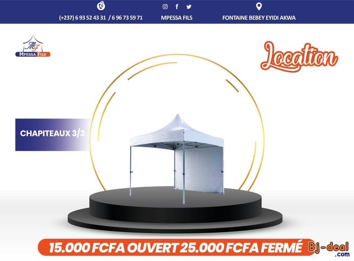 Image principale de Location chapiteaux de 9 mètres carrés