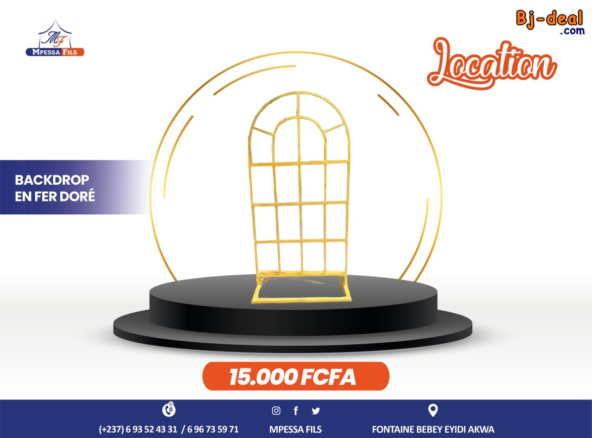 Image principale de Location backdrop en fer doré