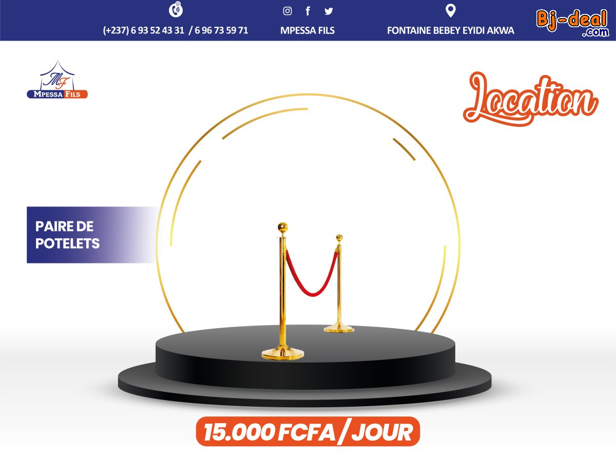 Image principale de Location de paire de potelets doré