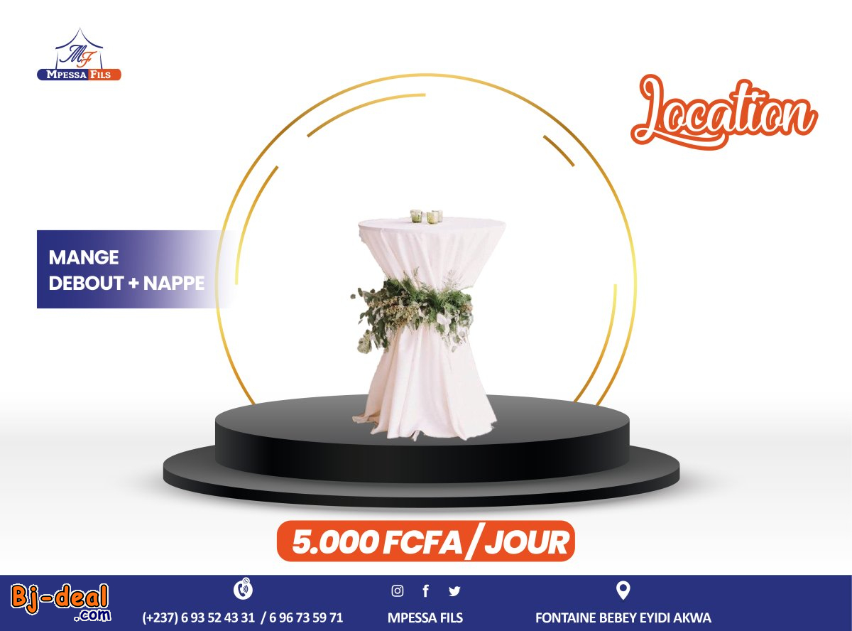 Image principale de Location de manges debout et nappes