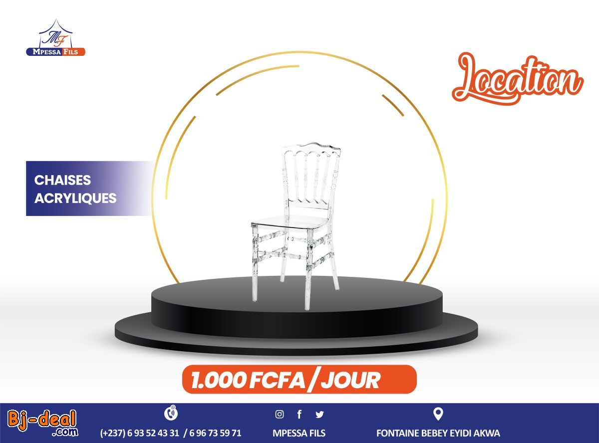 Image principale de Location de chaises acryliques transparentes