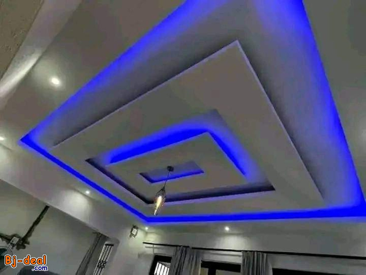 Image principale de Decoration des murs et plafonds en placoplâtre  enduit murale et peinture