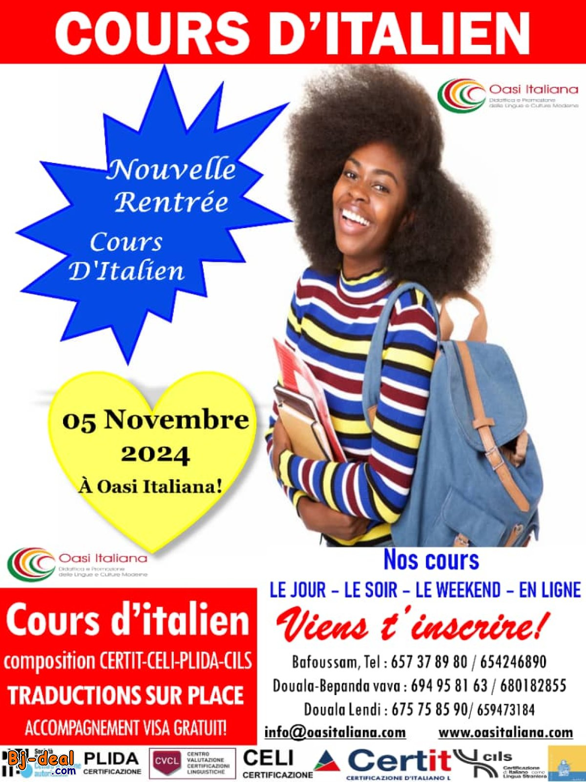 Image principale de NOUVELLE RENTRÉE 05 NOVEMBRE COURS D&amp;#039;ITALIEN