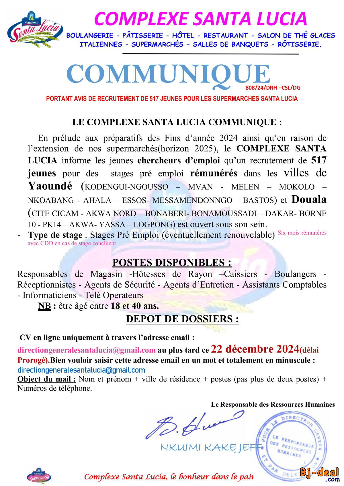 Image principale de RECRUTEMENT URGENT DLA ET YDE