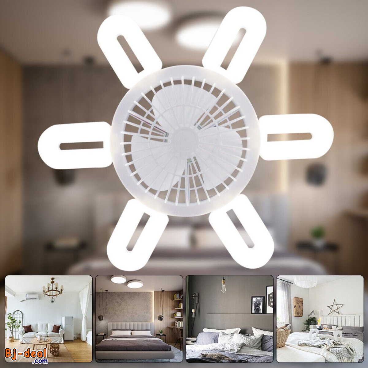 Image principale de Ventilateur plafonnier avec lumière et télécommande pm