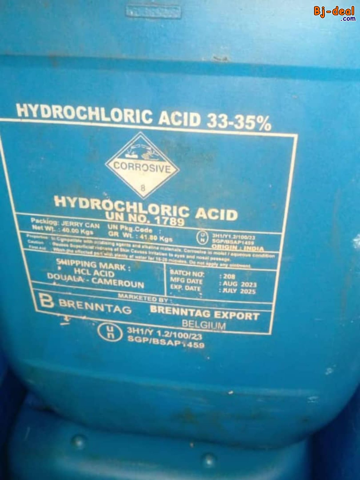 Image principale de Acide Hydrochlorique disponible à Douala et expédition partout