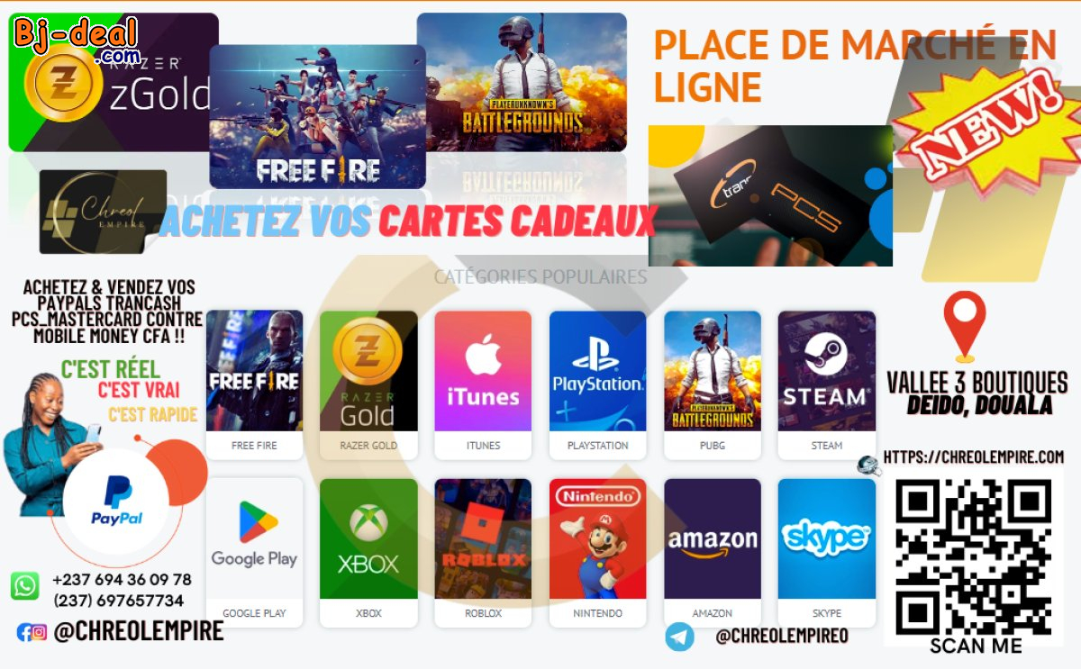 Image principale de Vos Services digitaux  PSN ROBLOX ITUNES chez Chreol Empire