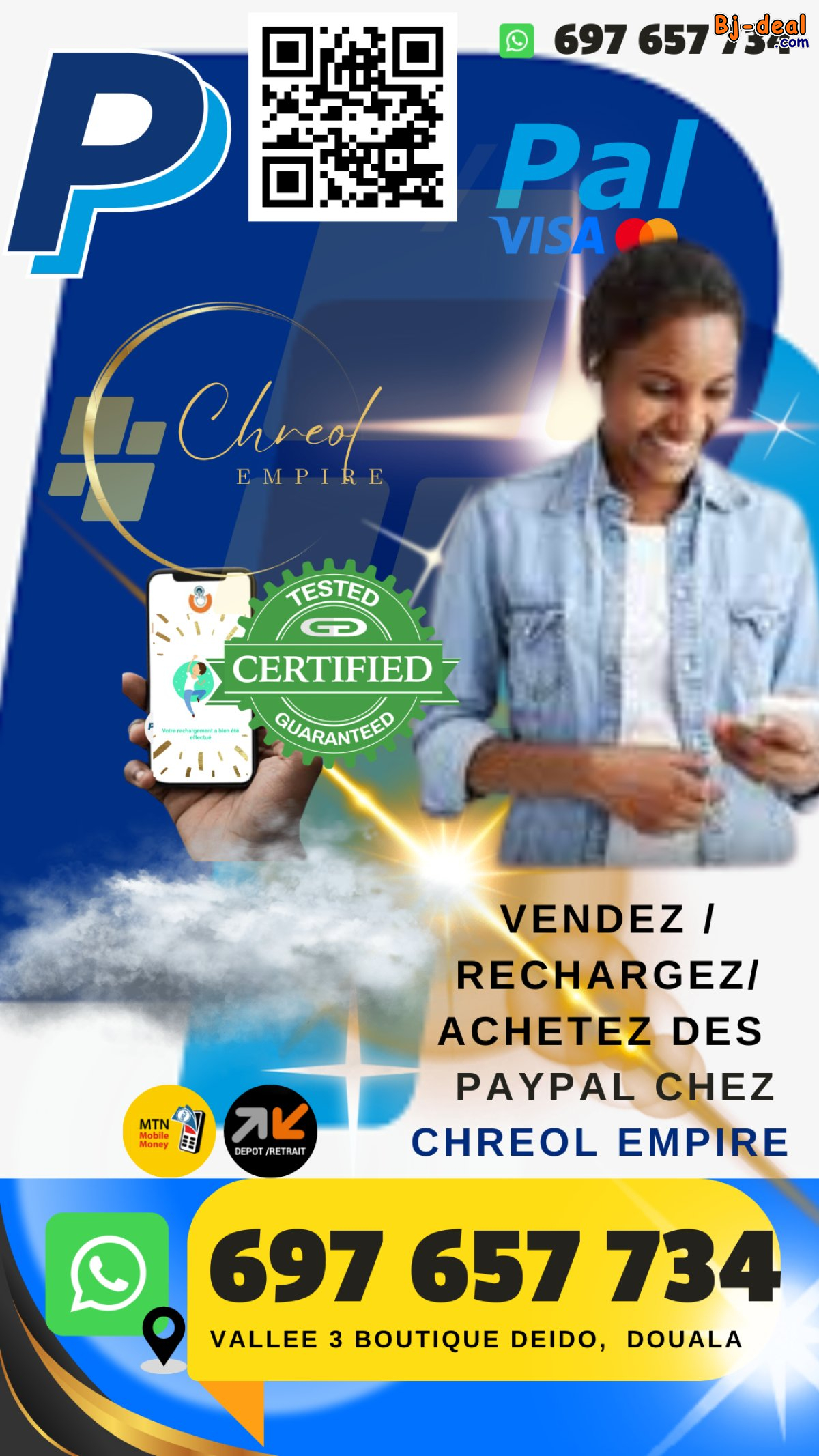 Image principale de Vente et achat Paypal EUR, disponible chez Chreol Empire Douala