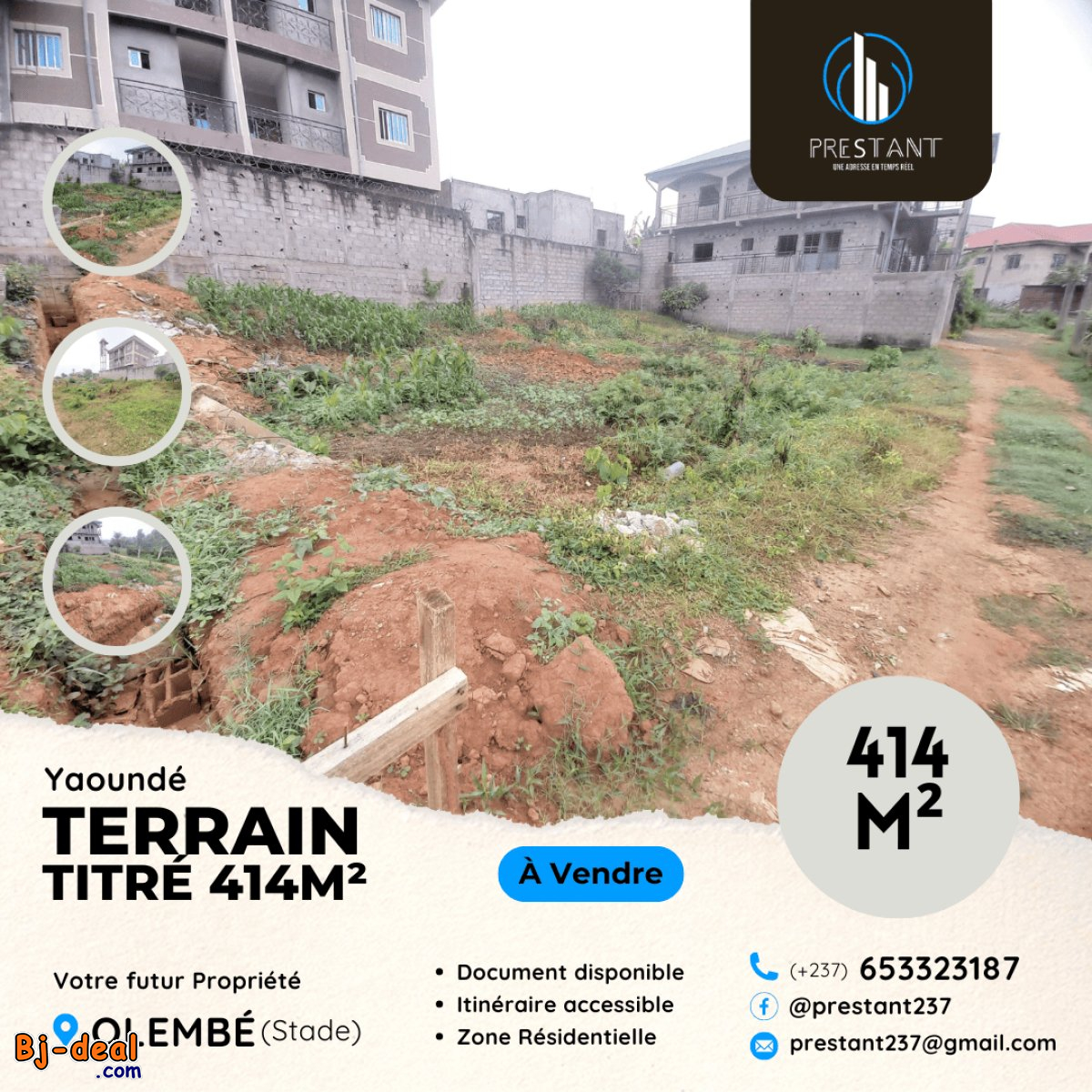 Main image of Magnifique Terrain Plat Titré de 414m² à vendre