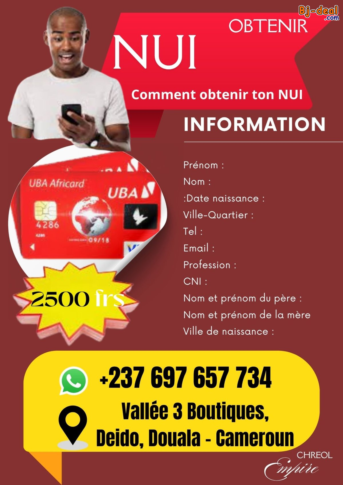 Image principale de obenir ton NUI facilement chez Chreol empire