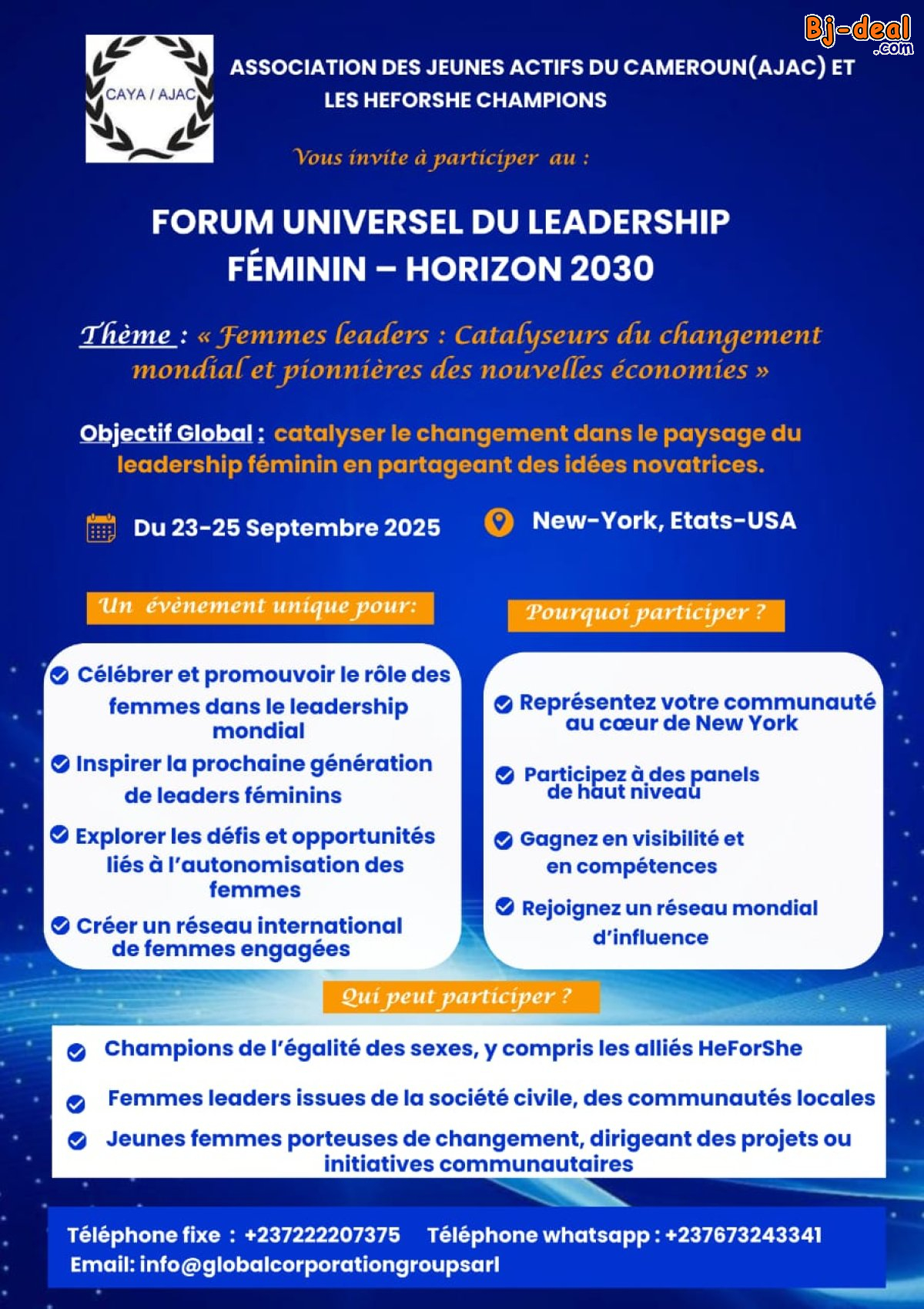 Image principale de Le Forum Universel du Leadership Féminin – Horizon 2030
