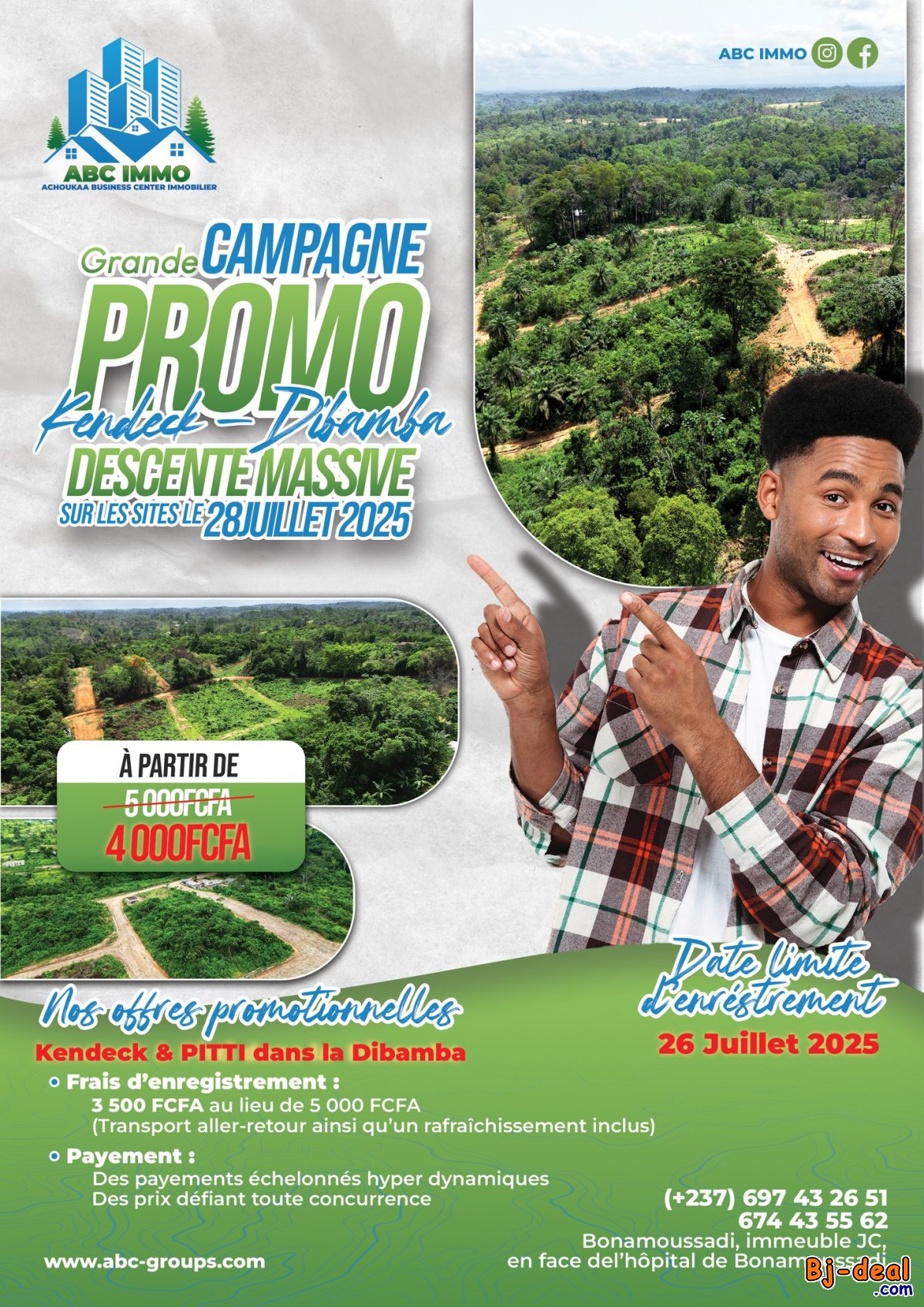 Image principale de GRANDE PROMOTION ( SAISON PLUVIEUSE ) SUR LE PRIX DE TERRAINS A LA DIBAMBA